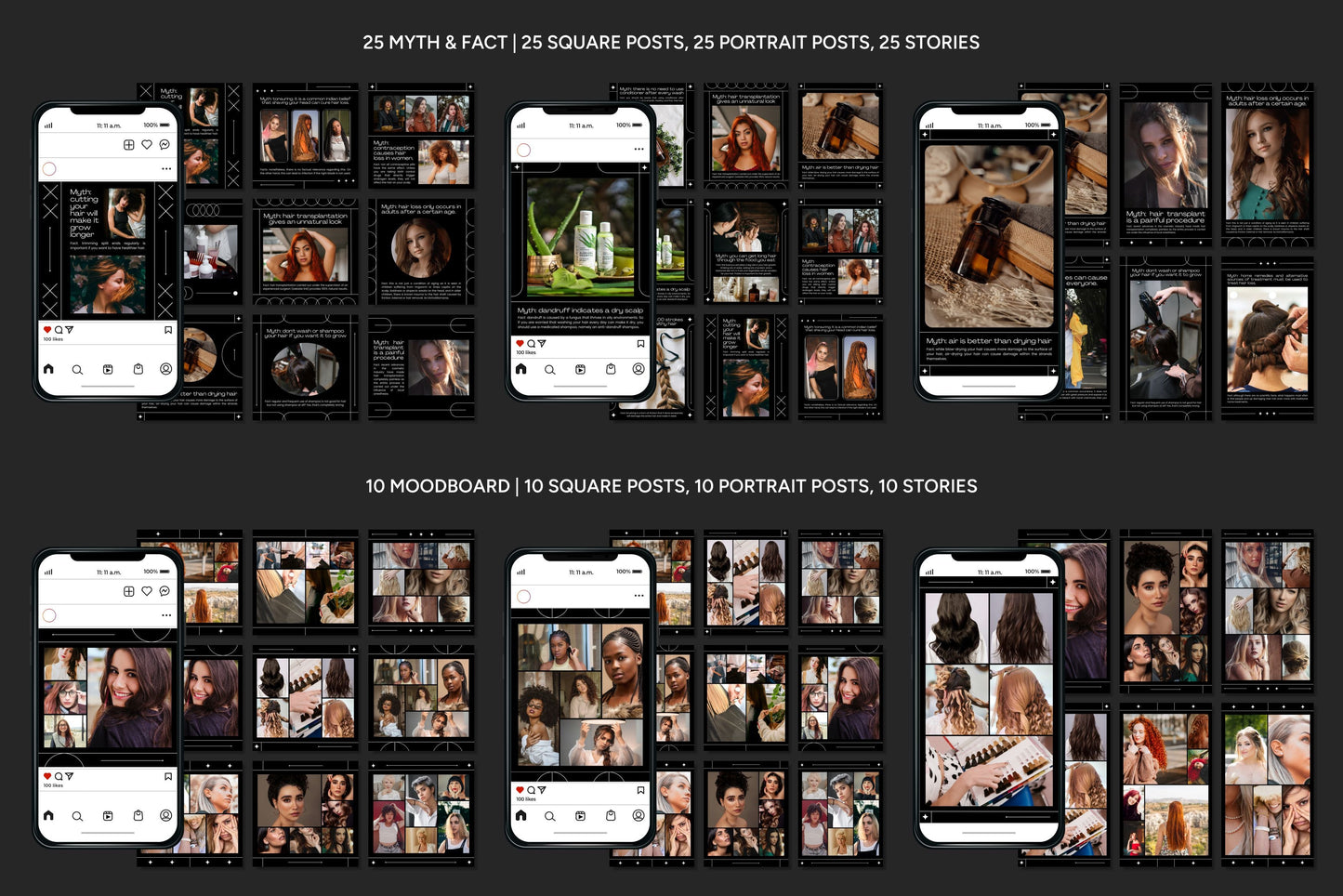 1200+ Hairstylist Instagram Templates - Vol. 6