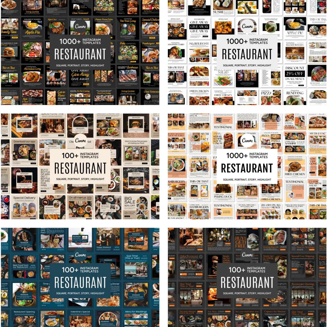 3600+ Restaurant Instagram Templates (PLR/MRR)