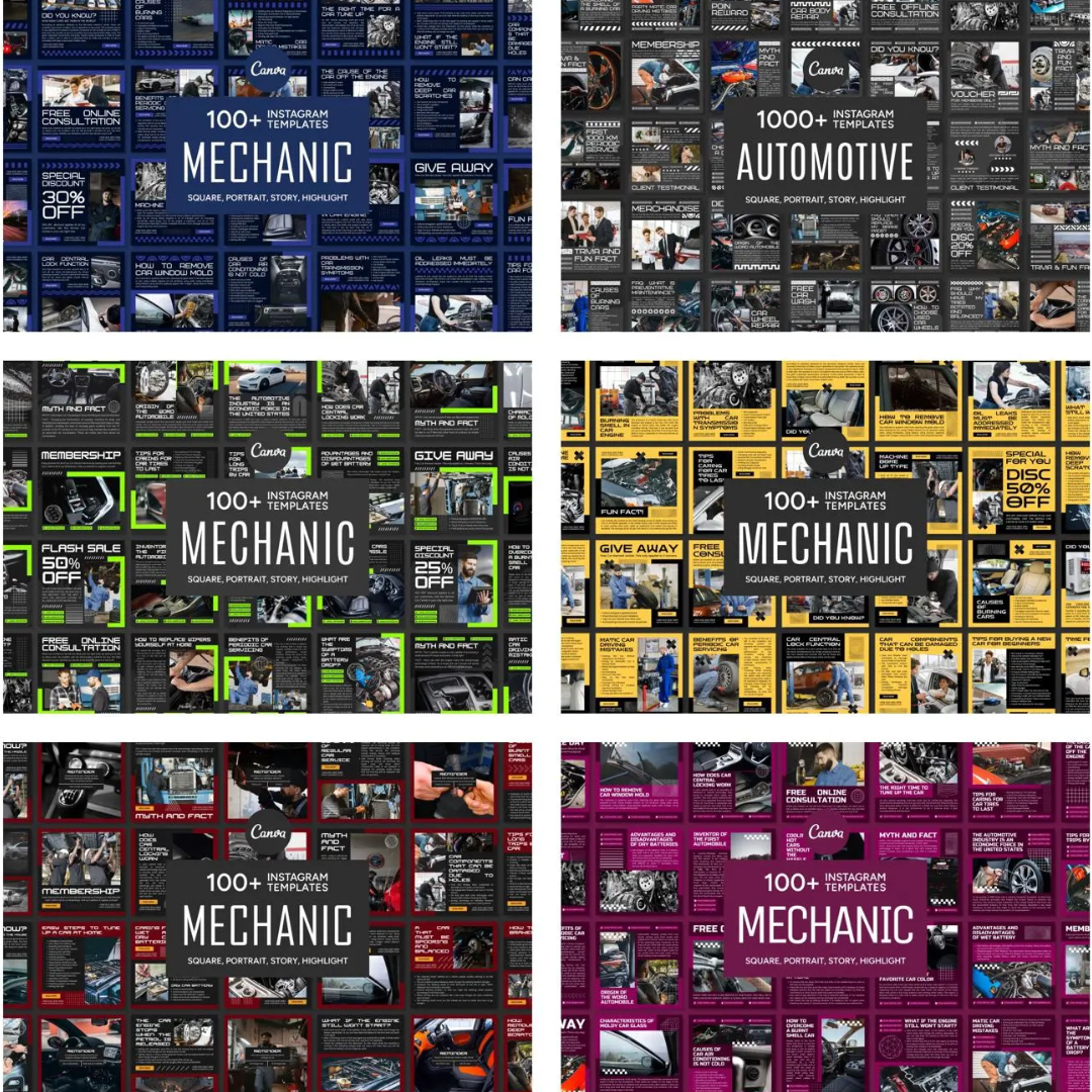 3600+ Mechanic Instagram Templates (PLR/MRR)