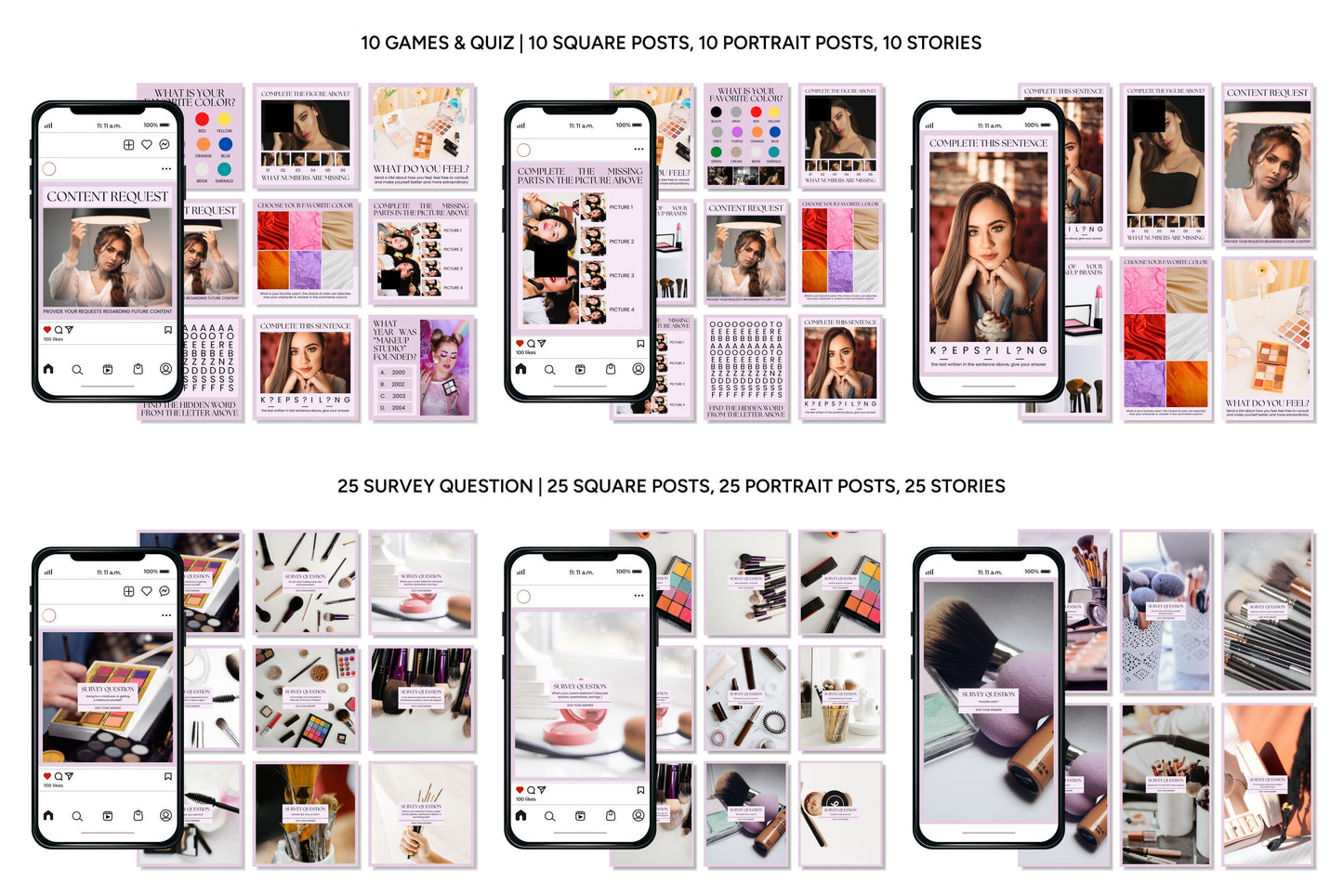 1200+ Makeup Instagram Templates - Vol. 7