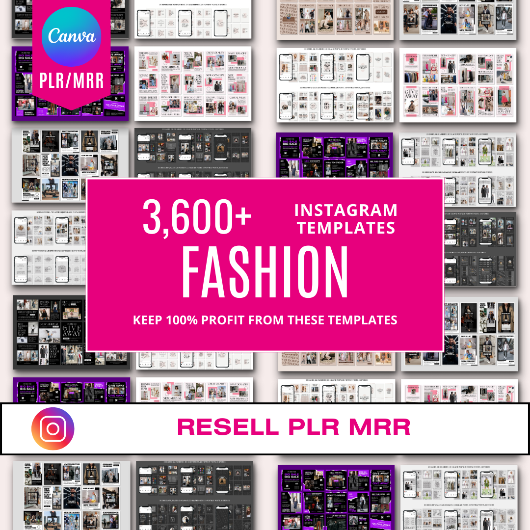 3600+ Fashion Instagram Templates (PLR/MRR)