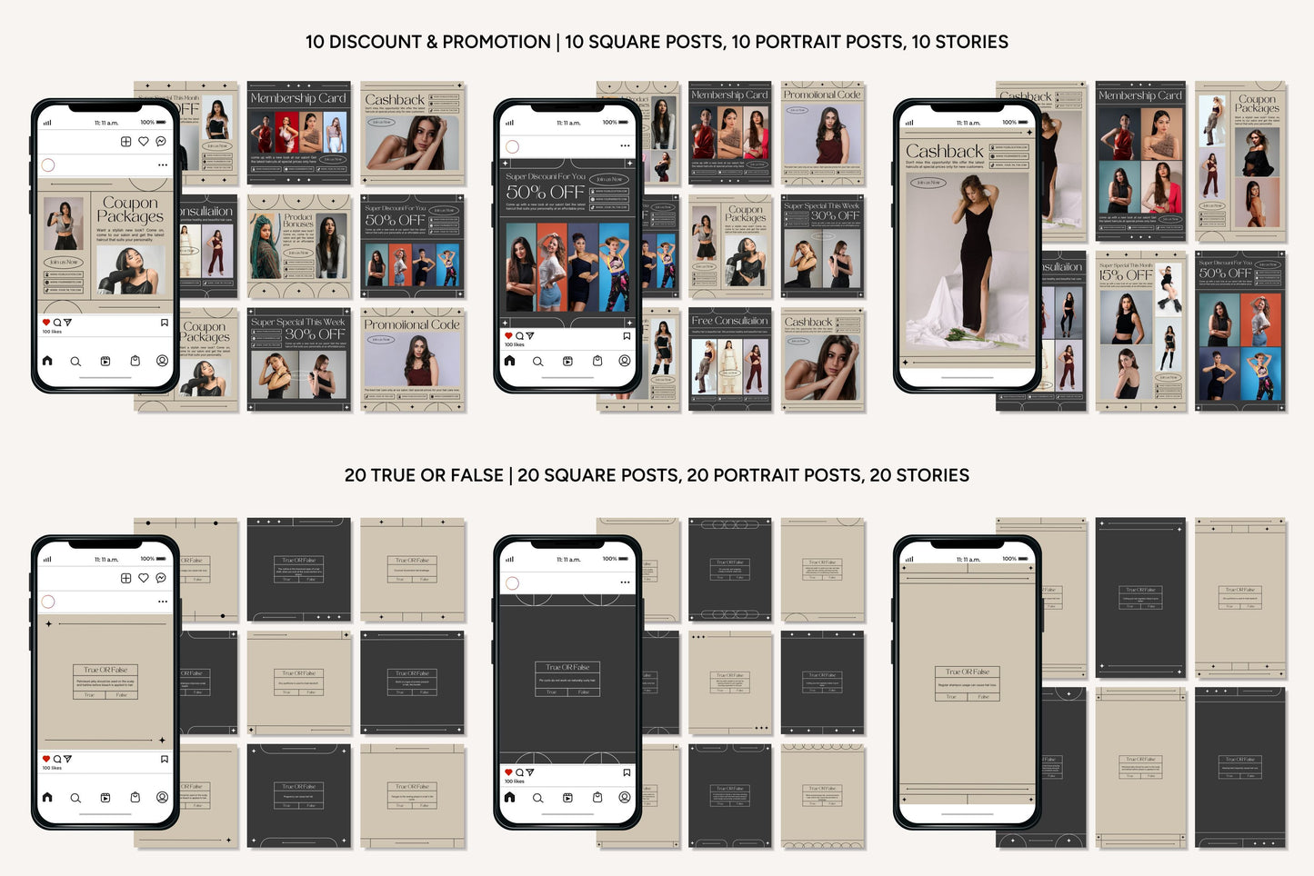 1200+ Hairstylist Instagram Templates - Vol. 8
