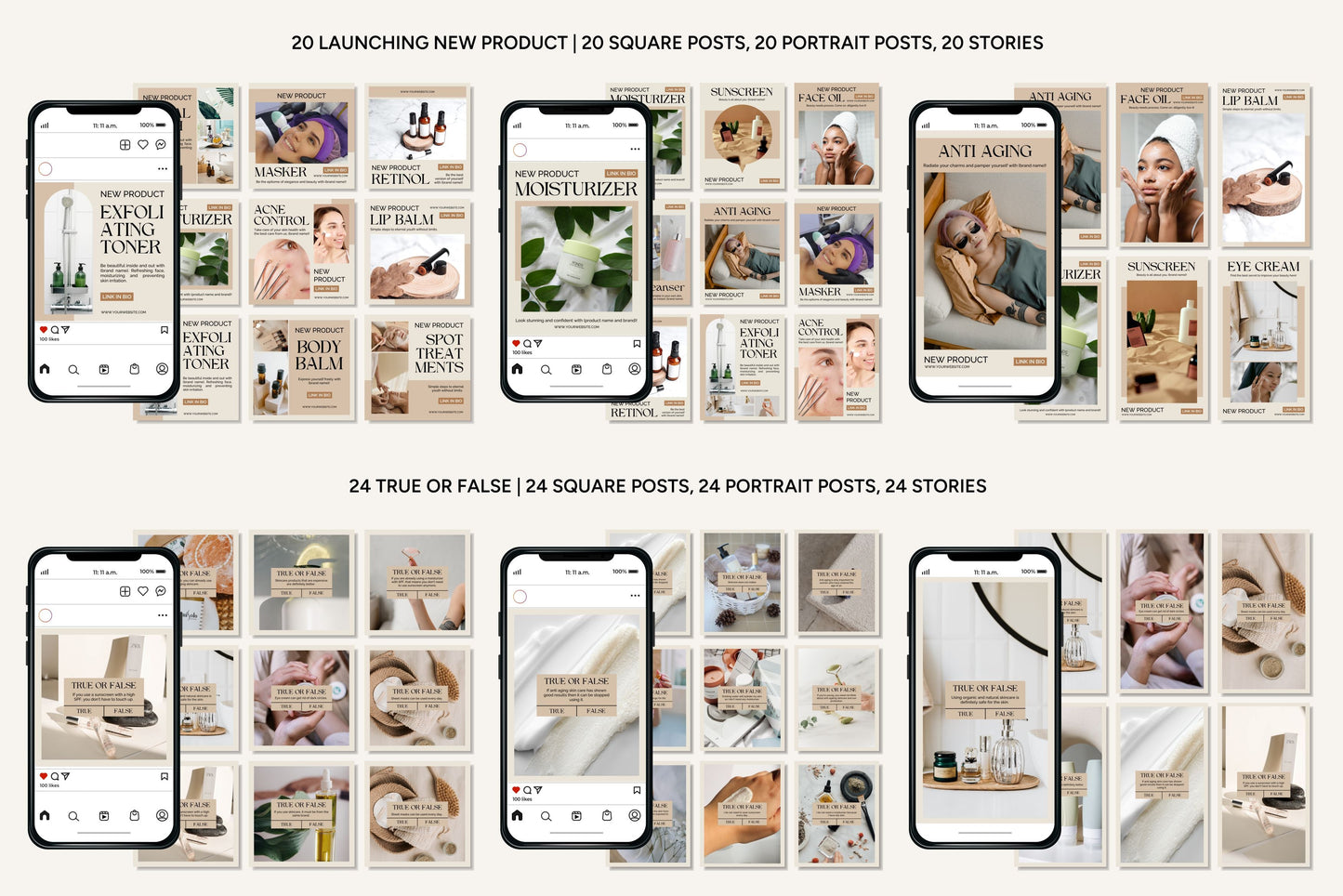 1200+ Skincare Instagram Templates - Vol. 8