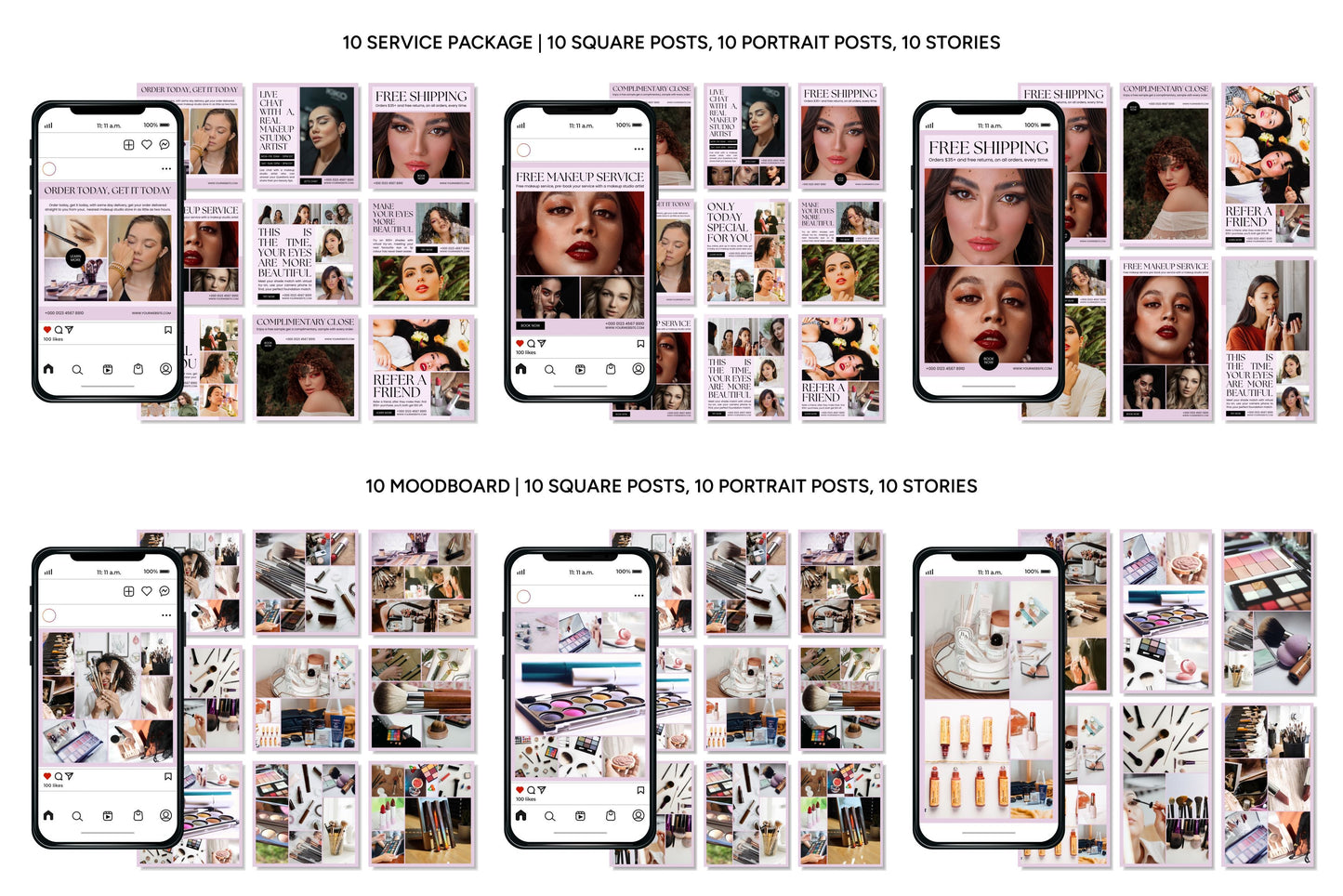 1200+ Makeup Instagram Templates - Vol. 7