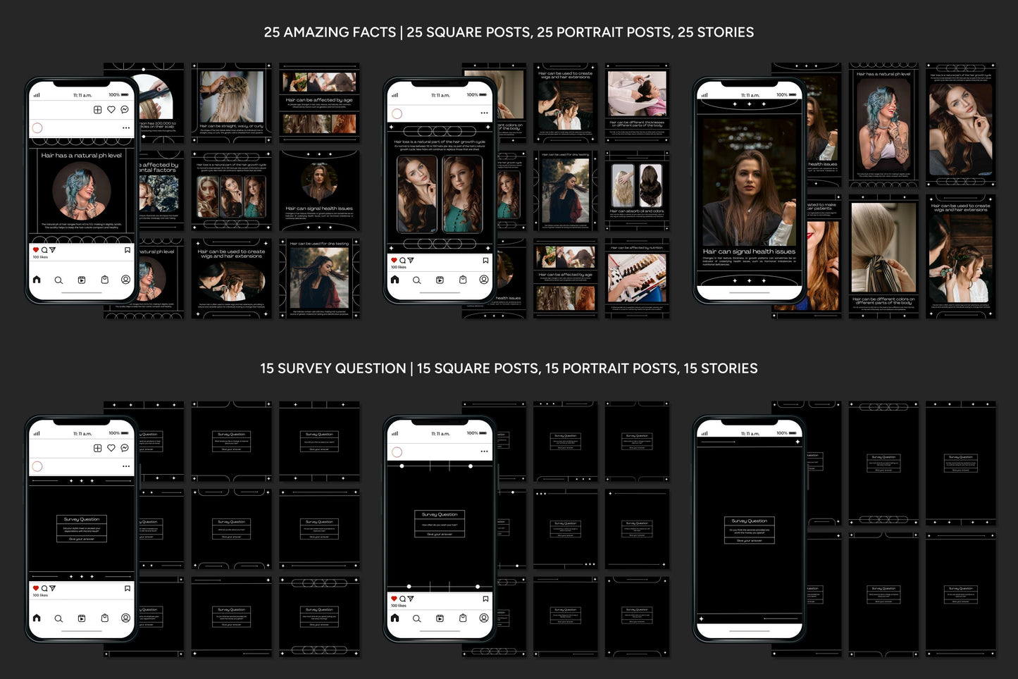1200+ Hairstylist Instagram Templates - Vol. 6