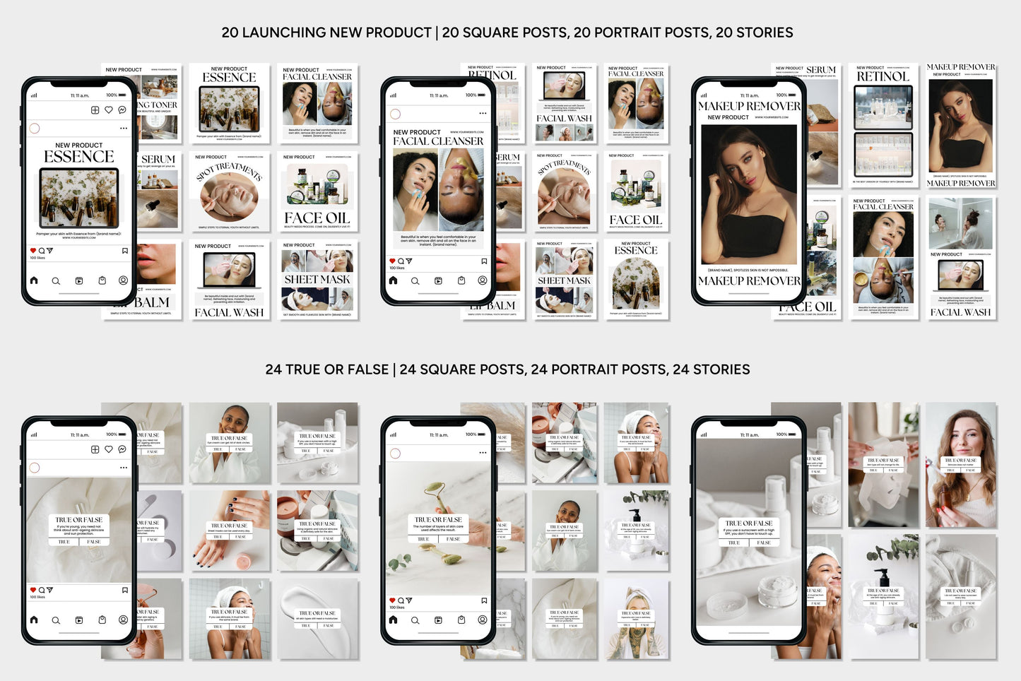 1200+ Skincare Instagram Templates - Vol. 7
