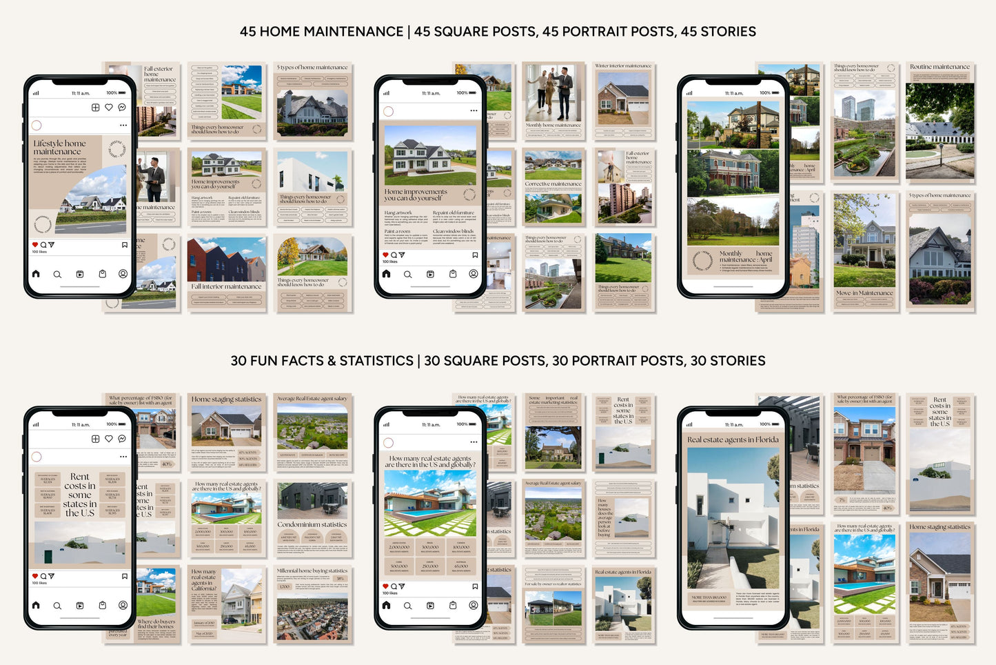 1200+ Real Estate Instagram Templates - Vol. 8