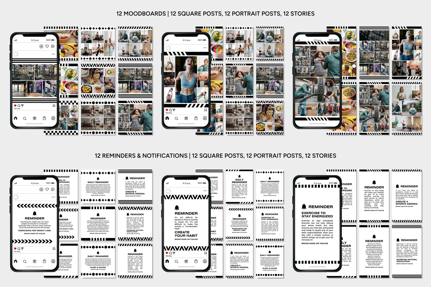 1200+ Fitness Instagram Templates - Vol. 7
