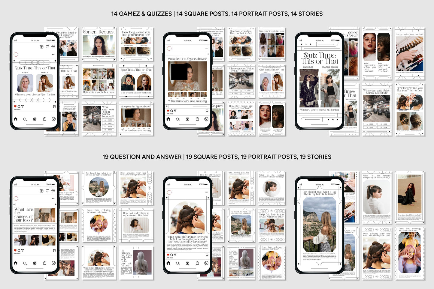1200+ Hairstylist Instagram Templates - Vol. 7