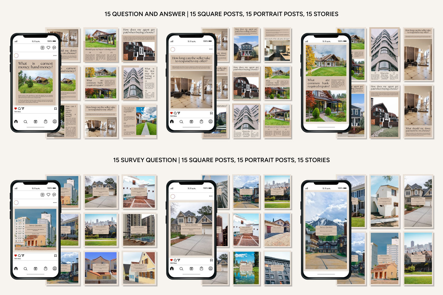 1200+ Real Estate Instagram Templates - Vol. 8