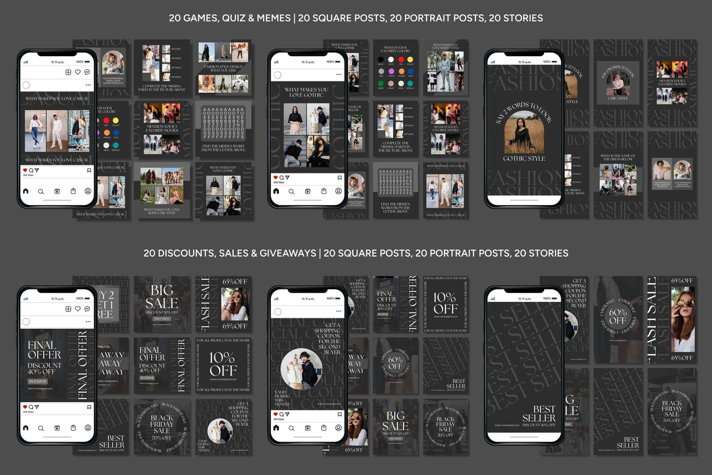 1200+ Fashion Instagram Templates - Vol. 6
