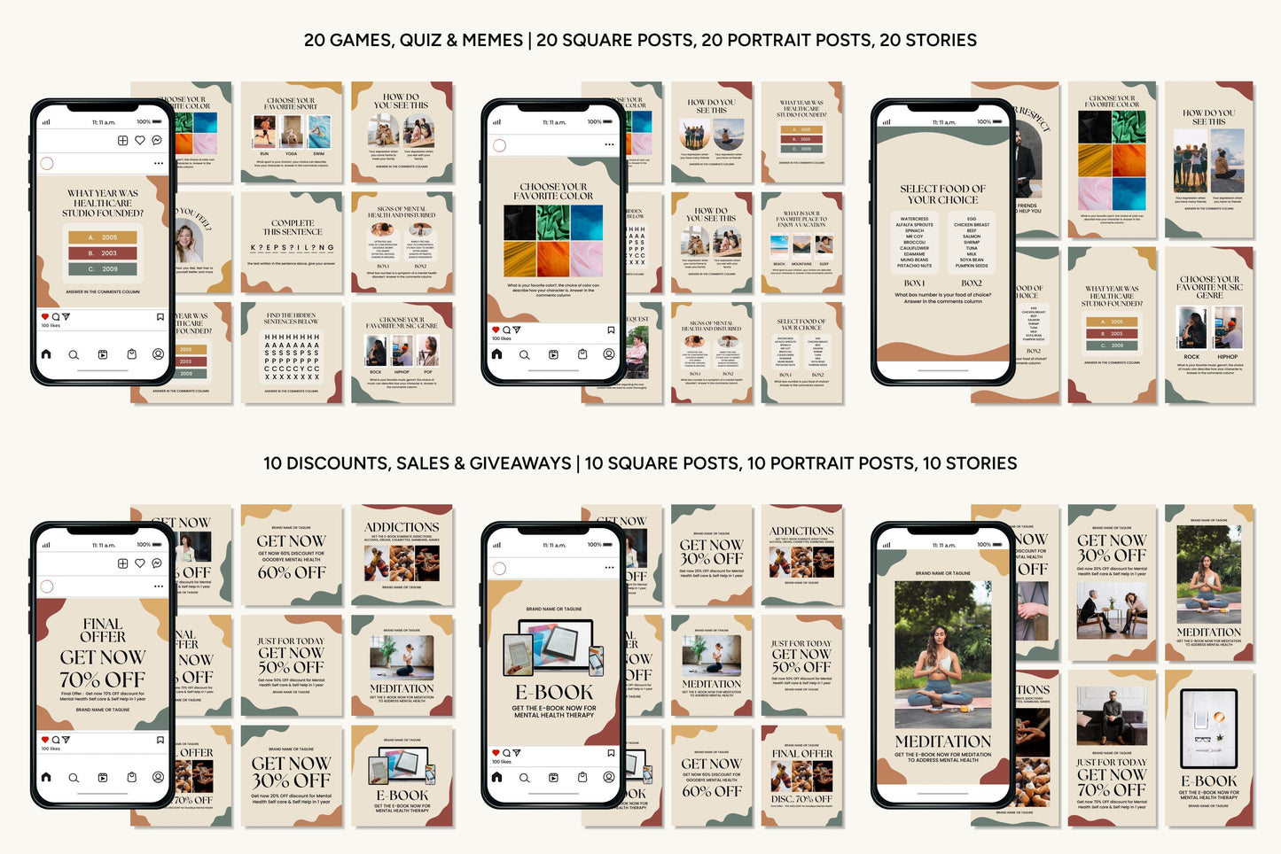 1200+ Mental Health Instagram Templates - Vol. 7