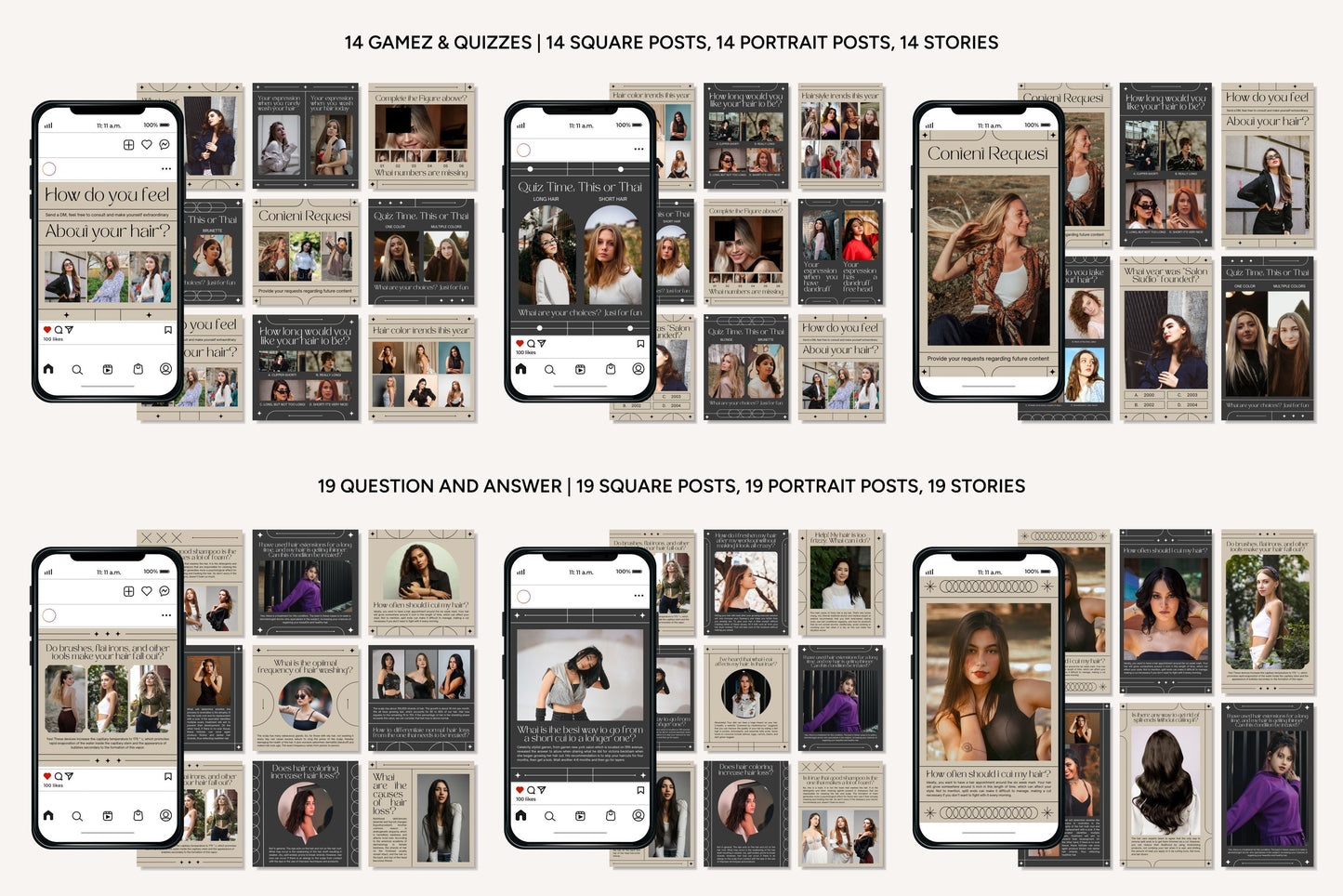 1200+ Hairstylist Instagram Templates - Vol. 8