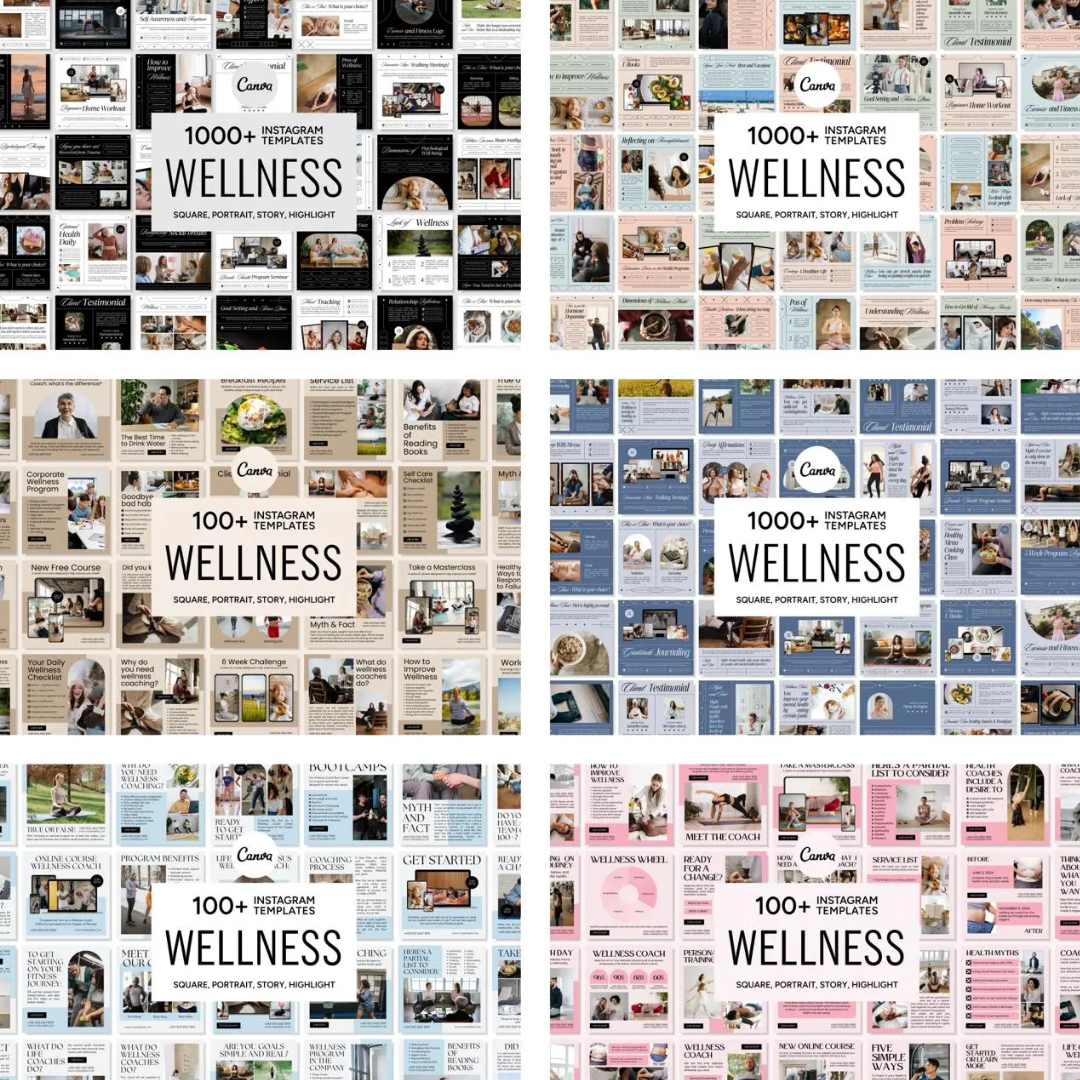 3600+ Wellness Instagram Templates (PLR/MRR)