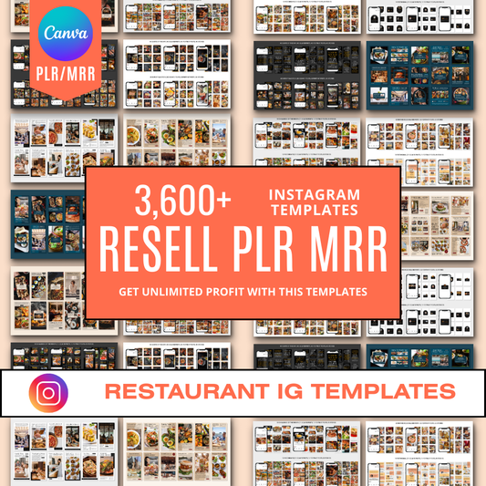 3600+ Restaurant Instagram Templates (PLR/MRR)
