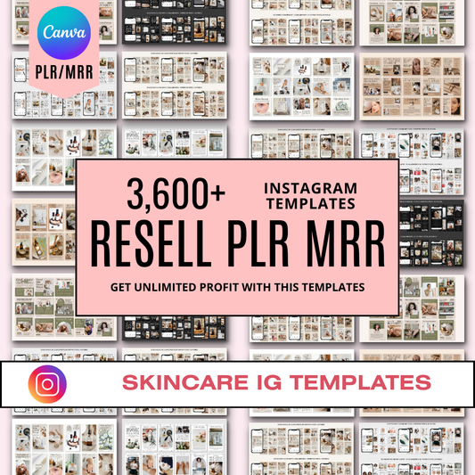 3600+ Skincare Instagram Templates (PLR/MRR)
