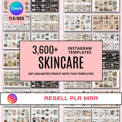 3600+ Skincare Instagram Templates (PLR/MRR)