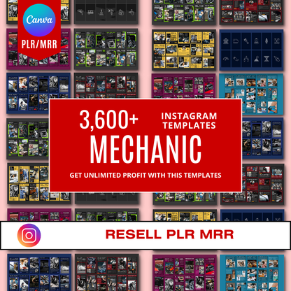 3600+ Mechanic Instagram Templates (PLR/MRR)
