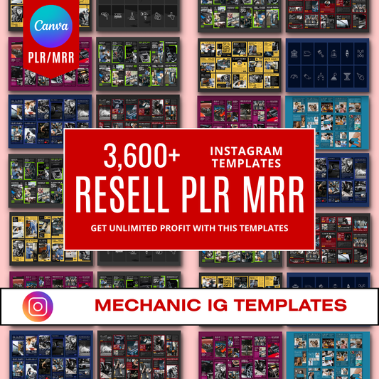 3600+ Mechanic Instagram Templates (PLR/MRR)