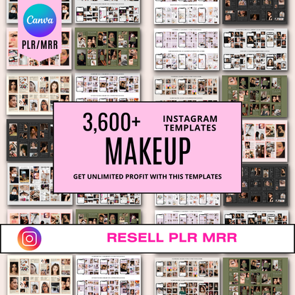 3600+ Makeup Instagram Templates (PLR/MRR)