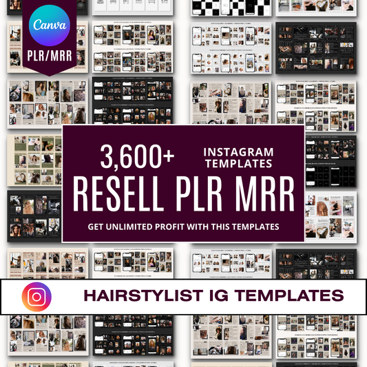 3600+ Hairstylist Instagram Templates (PLR/MRR)