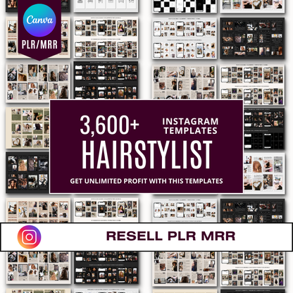 3600+ Hairstylist Instagram Templates (PLR/MRR)