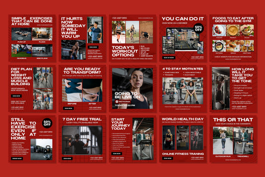 120+ Fitness Instagram Templates - Vol. 3