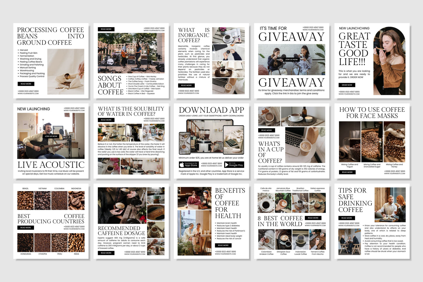 120+ Coffee Shop Instagram Templates - Vol. 3