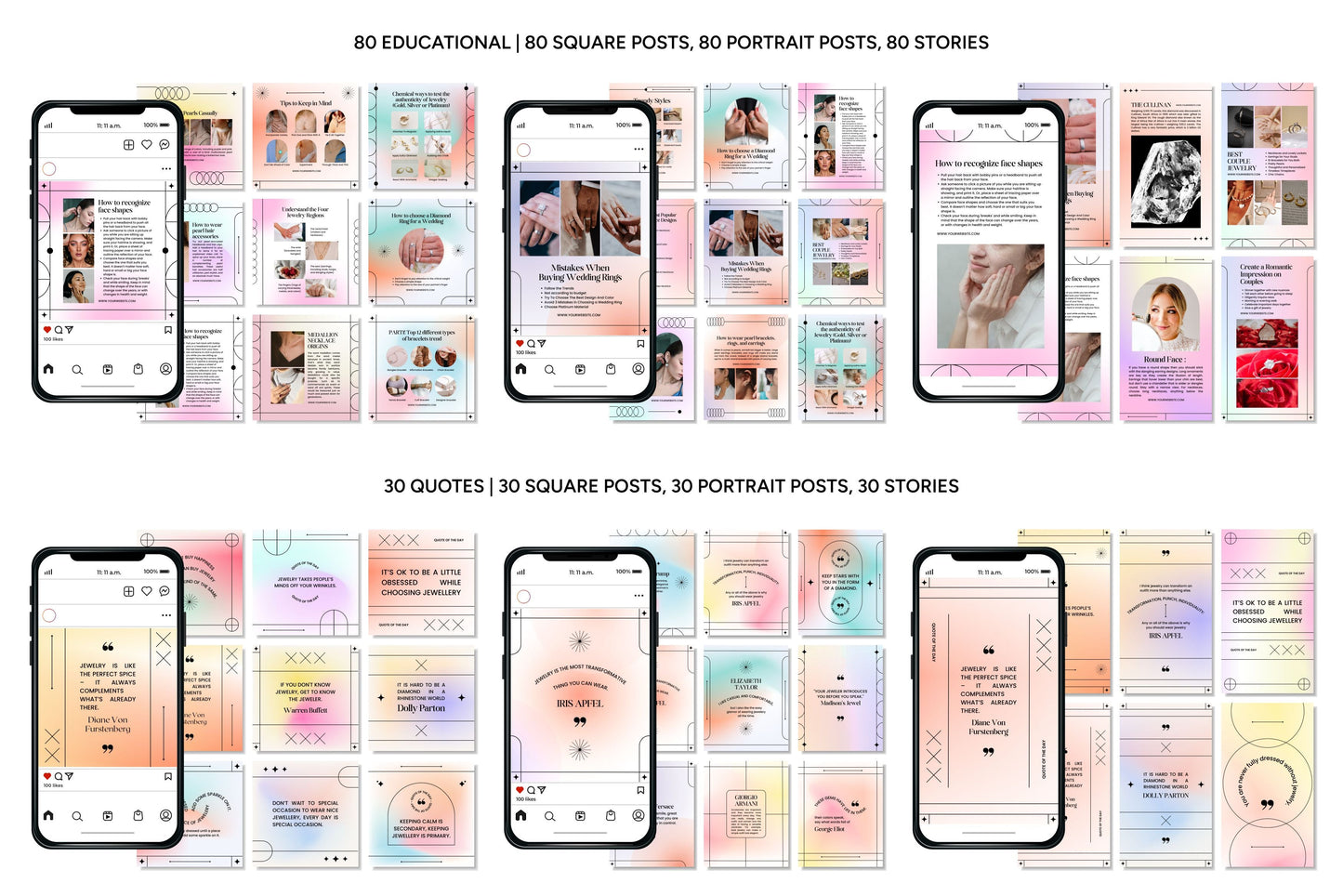 1200+ Jewelry Instagram Templates - Vol. 7