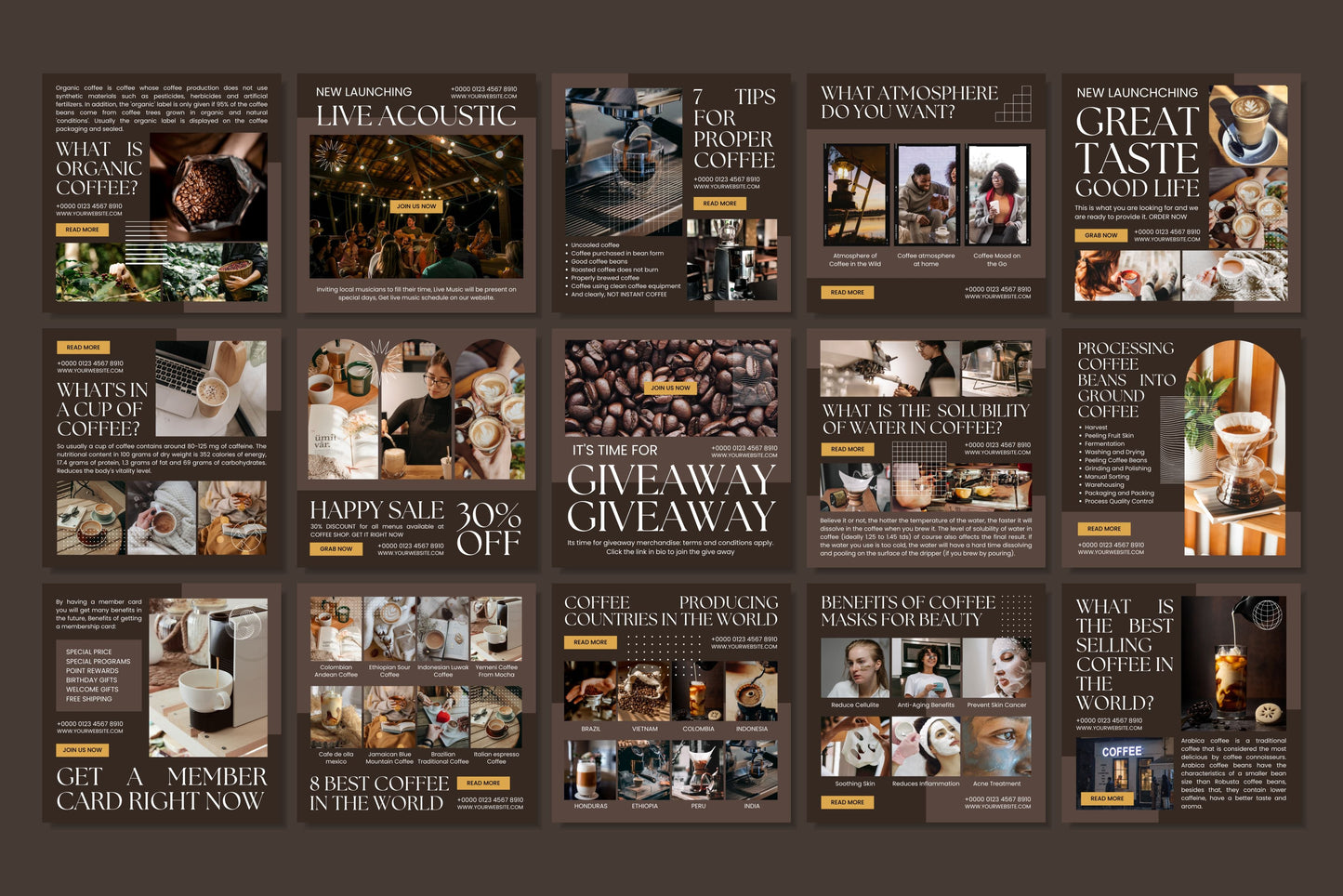 120+ Coffee Shop Instagram Templates - Vol. 1