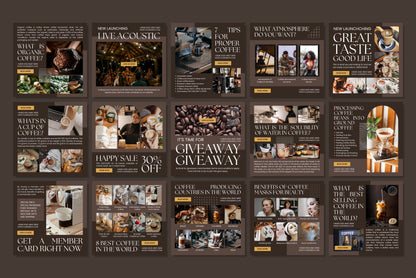 120+ Coffee Shop Instagram Templates - Vol. 1