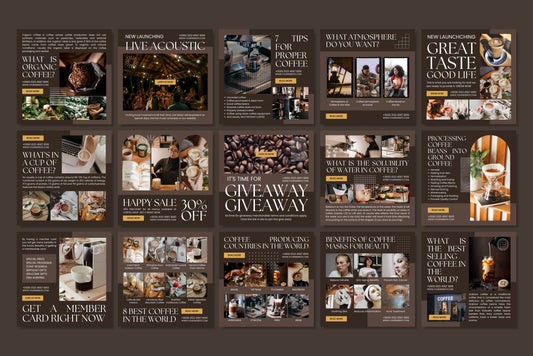 120+ Coffee Shop Instagram Templates - Vol. 1