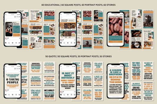 1200+ Coffee Shop Instagram Templates - Vol. 6