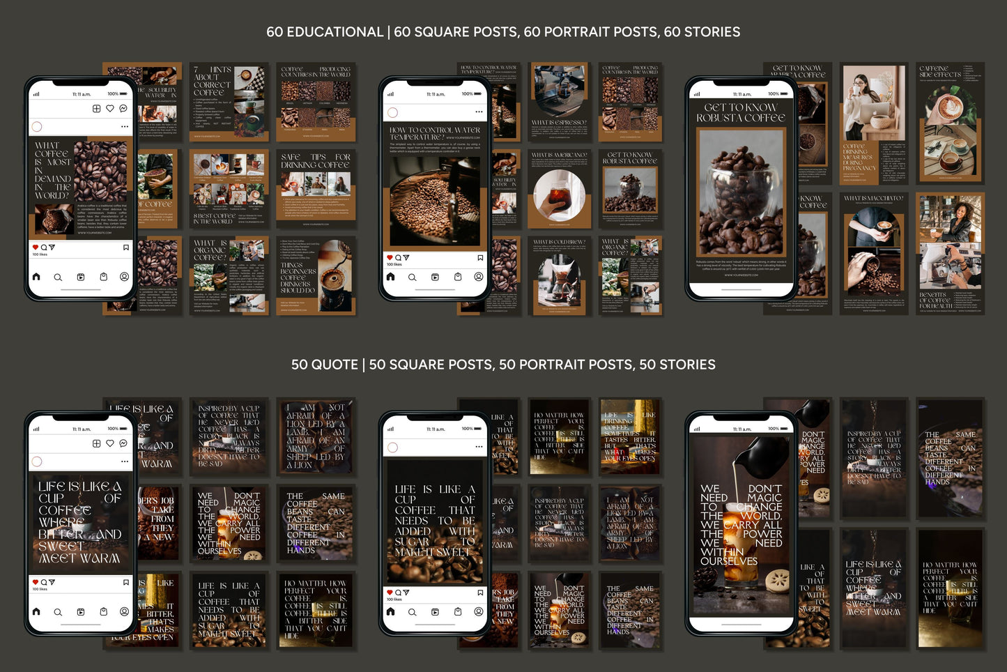 1200+ Coffee Shop Instagram Templates - Vol. 8