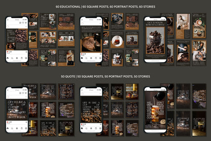 1200+ Coffee Shop Instagram Templates - Vol. 8