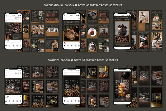 1200+ Coffee Shop Instagram Templates - Vol. 8