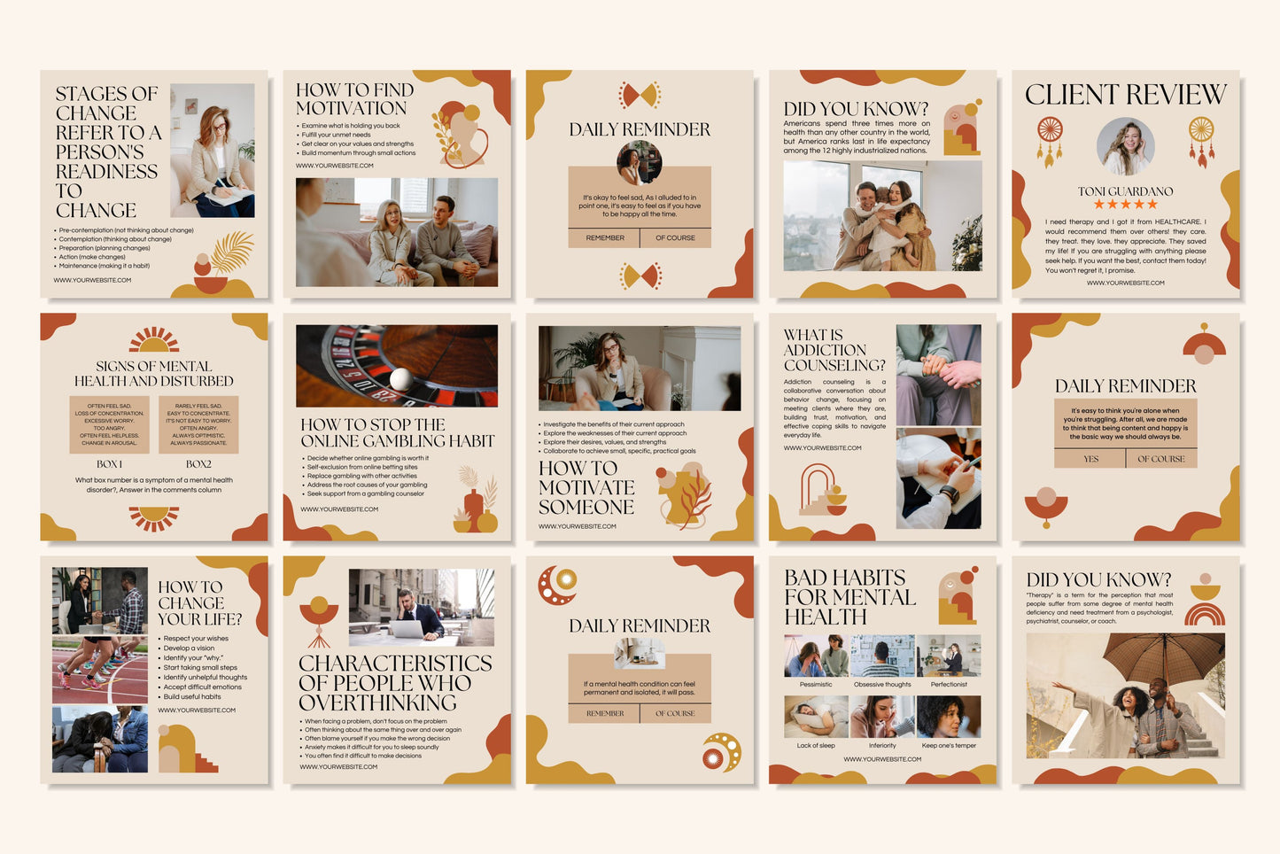 120+ Mental Health Instagram Templates - Vol. 1