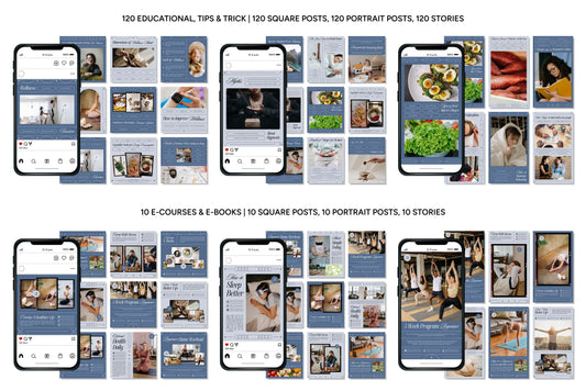 1200+ Wellness Instagram Templates - Vol. 8
