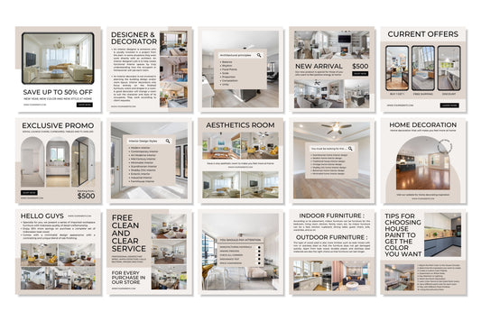 120+ Interior Design Instagram Templates - Vol. 5