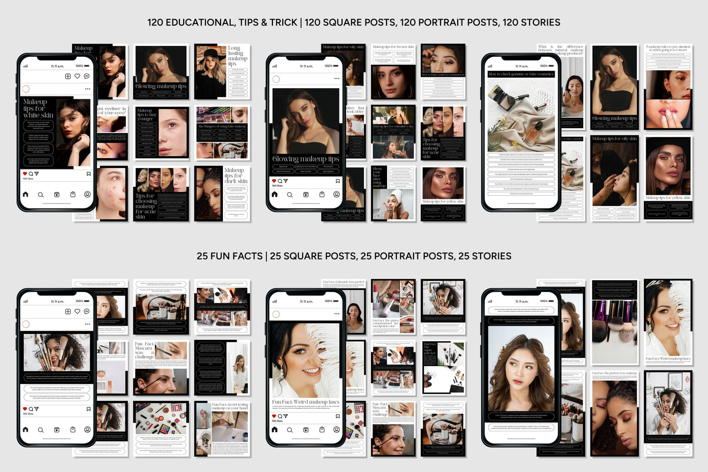 1200+ Makeup Instagram Templates - Vol. 6