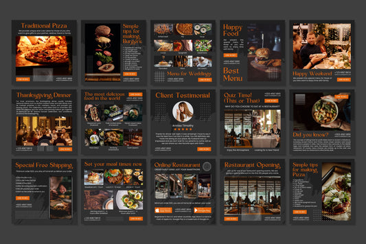 120+ Restaurant Instagram Templates - Vol. 3