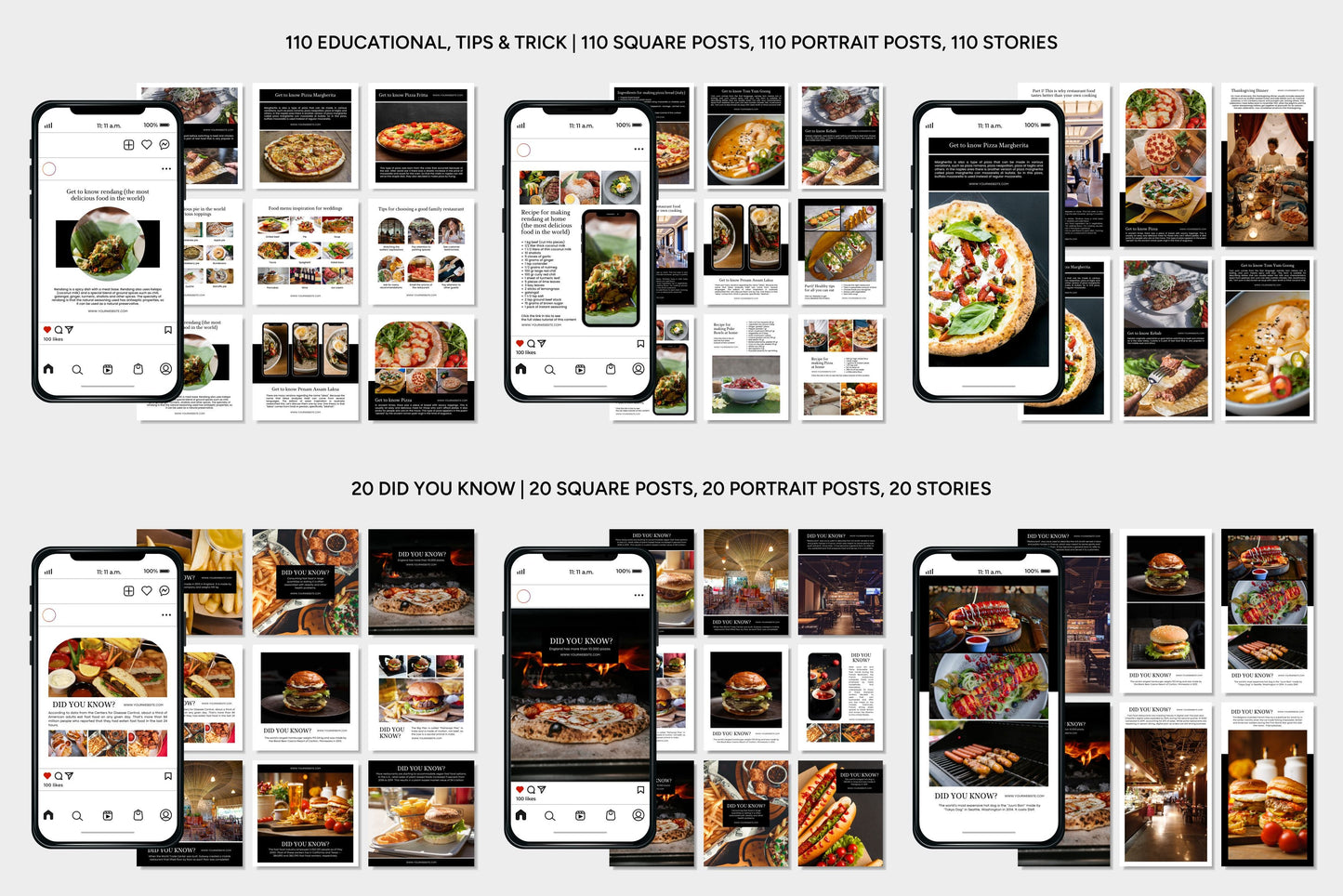 1200+ Restaurant Instagram Templates - Vol. 7