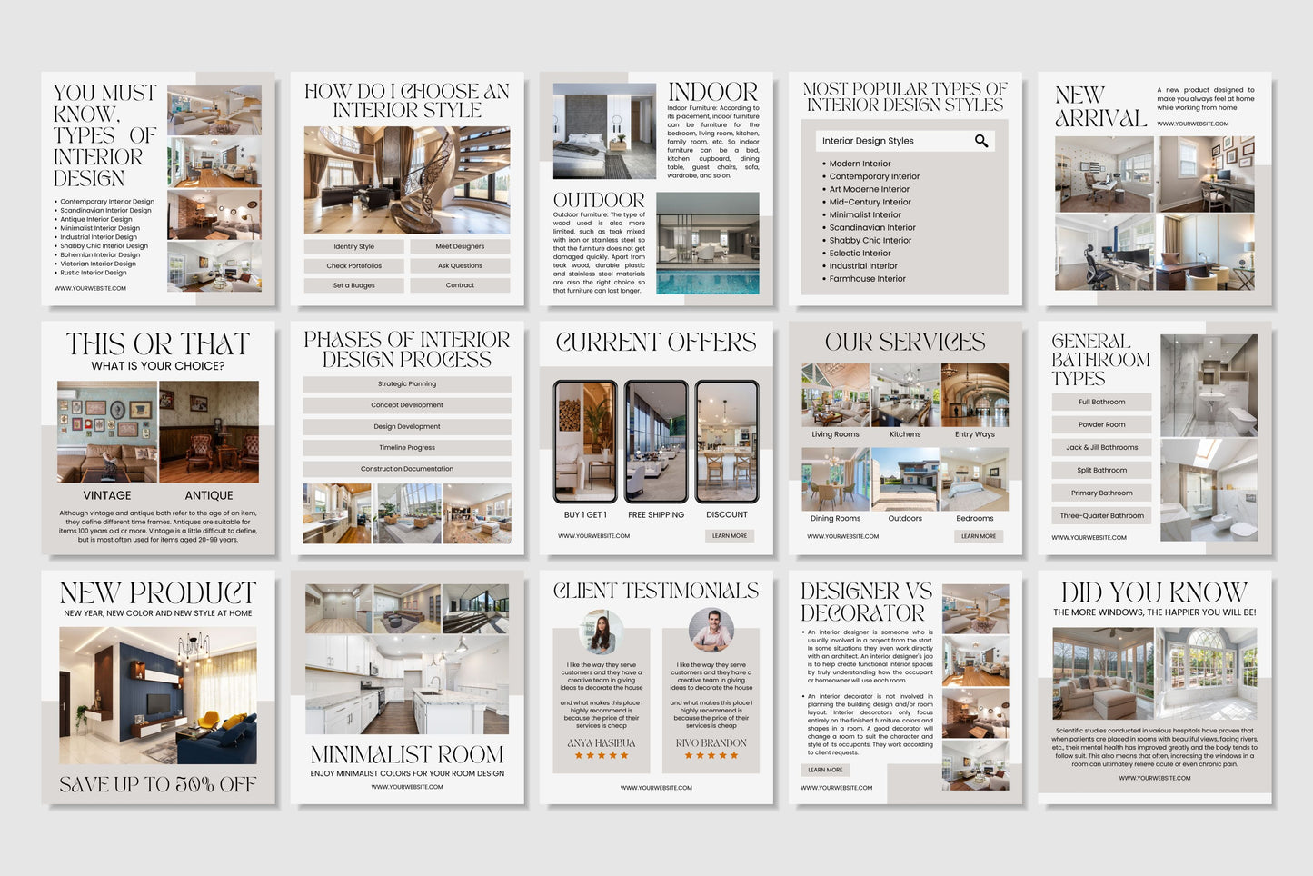 120+ Interior Design Instagram Templates - Vol. 1
