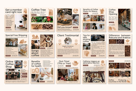 120+ Coffee Shop Instagram Templates - Vol. 4