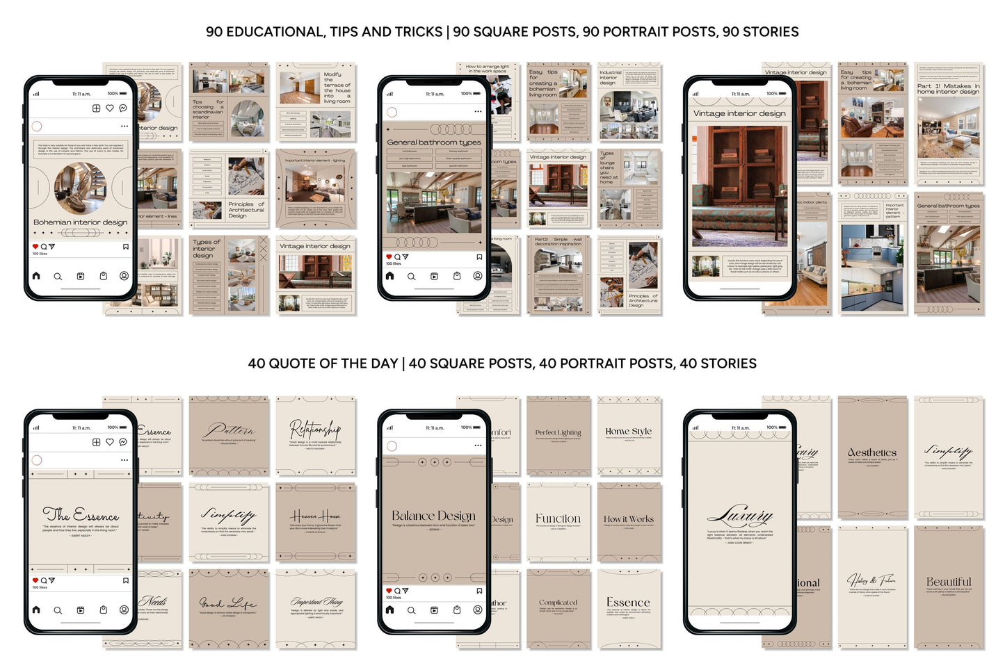 1200+ Interior Design Instagram Templates - Vol. 7
