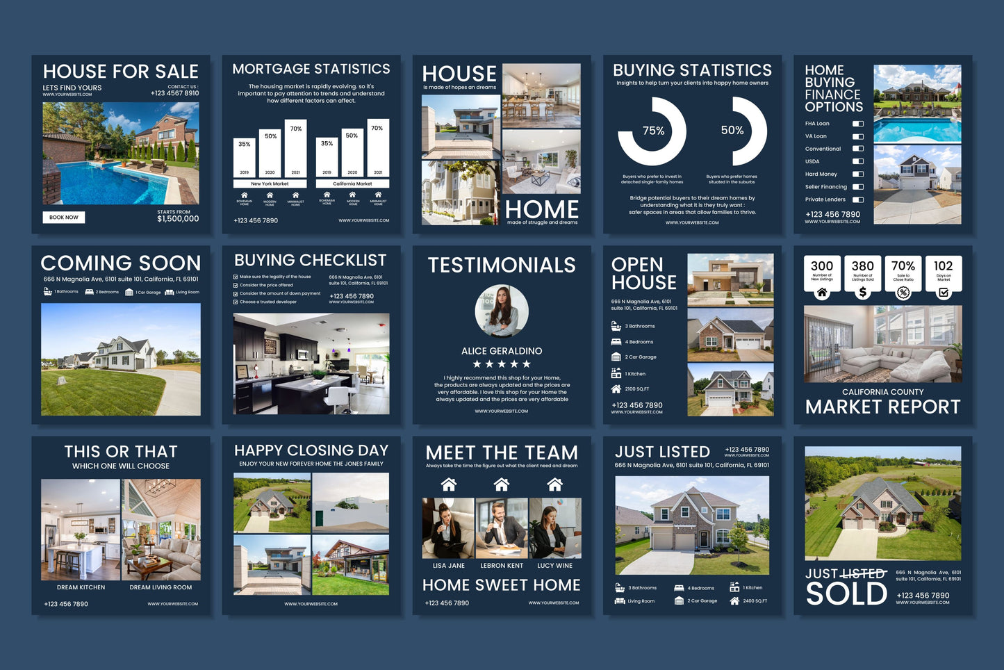 120+ Real Estate Instagram Templates - Vol. 3