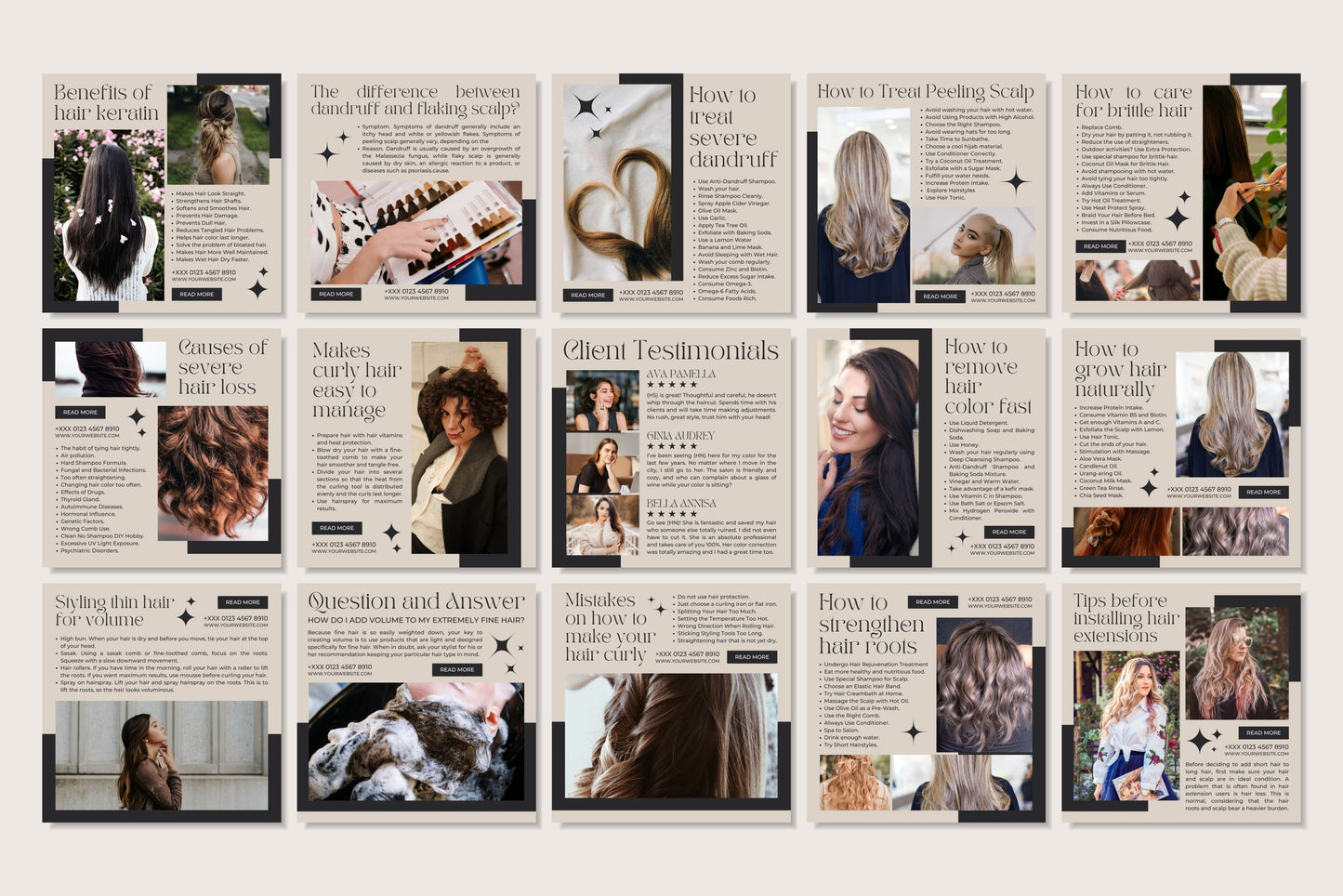 120+ Hairstylist Instagram Templates - Vol. 2