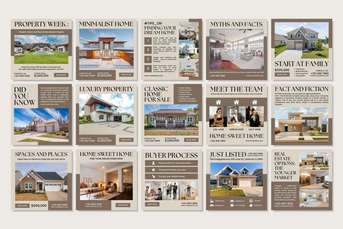 120+ Real Estate Instagram Templates - Vol. 5