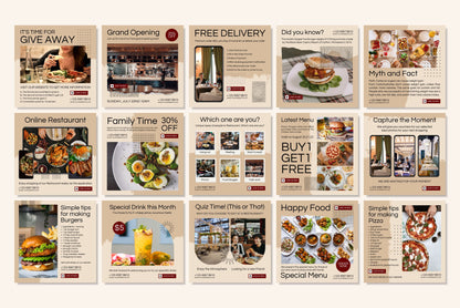 120+ Restaurant Instagram Templates - Vol. 1