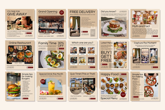 120+ Restaurant Instagram Templates - Vol. 1